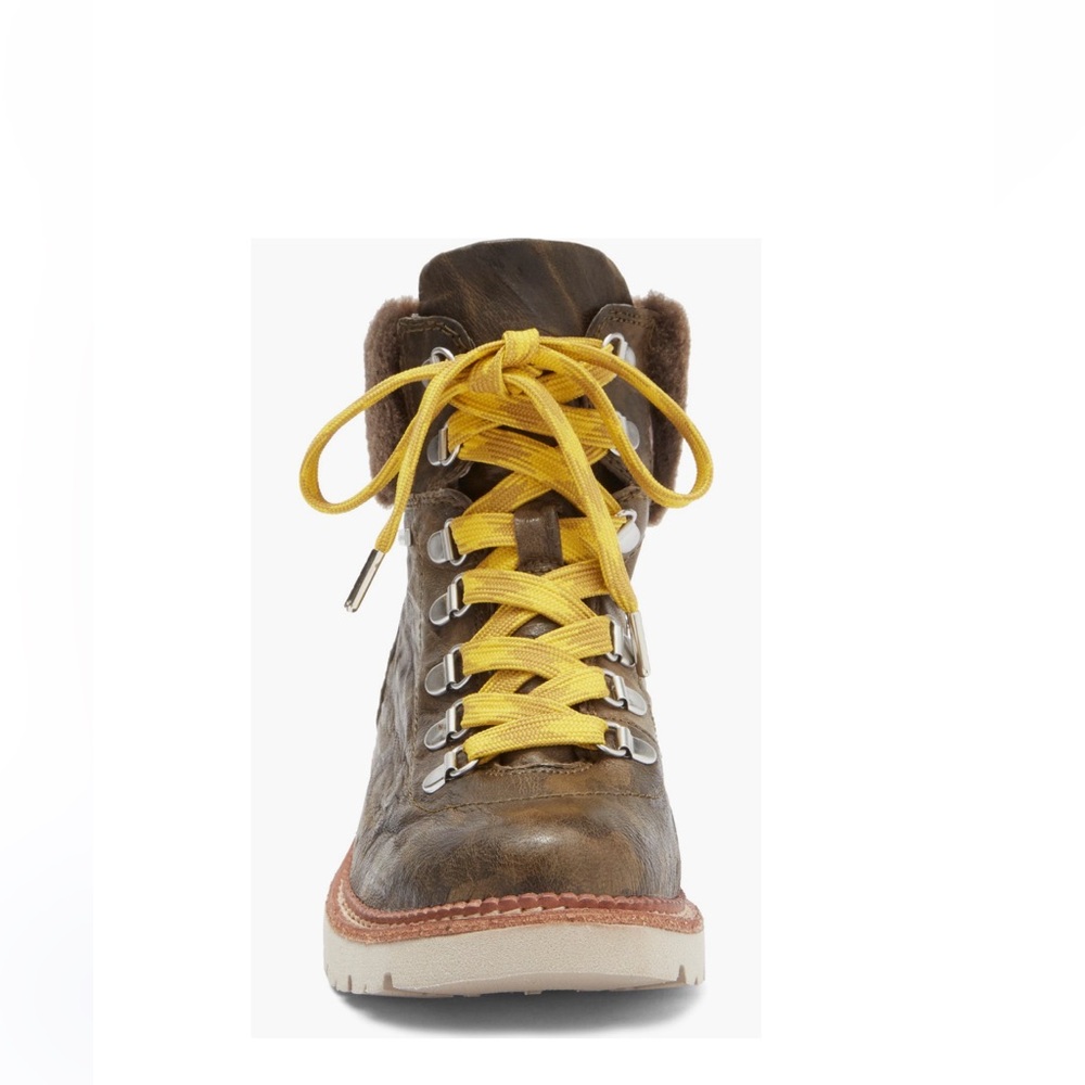 Bionica Danie Genuine Shearling Trim Hiking Boots Olive Green Camo Women’s 6 NEW - Picture 6 of 15